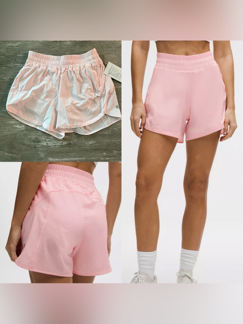Lululemon Track That HR Lined Short 5" in Pearl Pink NEW Womens 12 running train